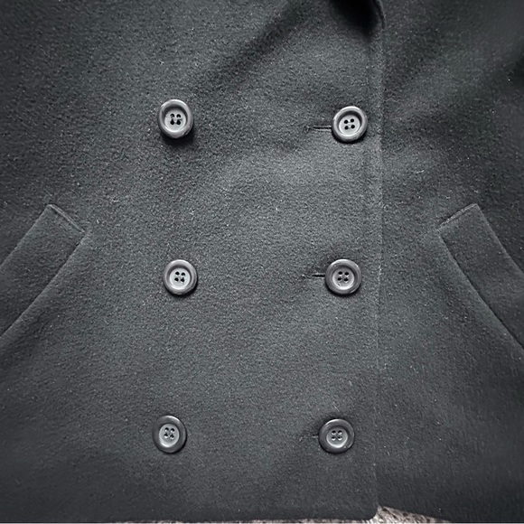Josh Evan 100% virgin wool black pea coat Size 12 - Picture 4 of 11